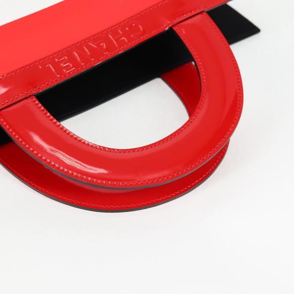 CHANEL Mademoiselle Choco Bar line Tote Bag Leather Red CC Auth 135950V - Picture 14 of 16